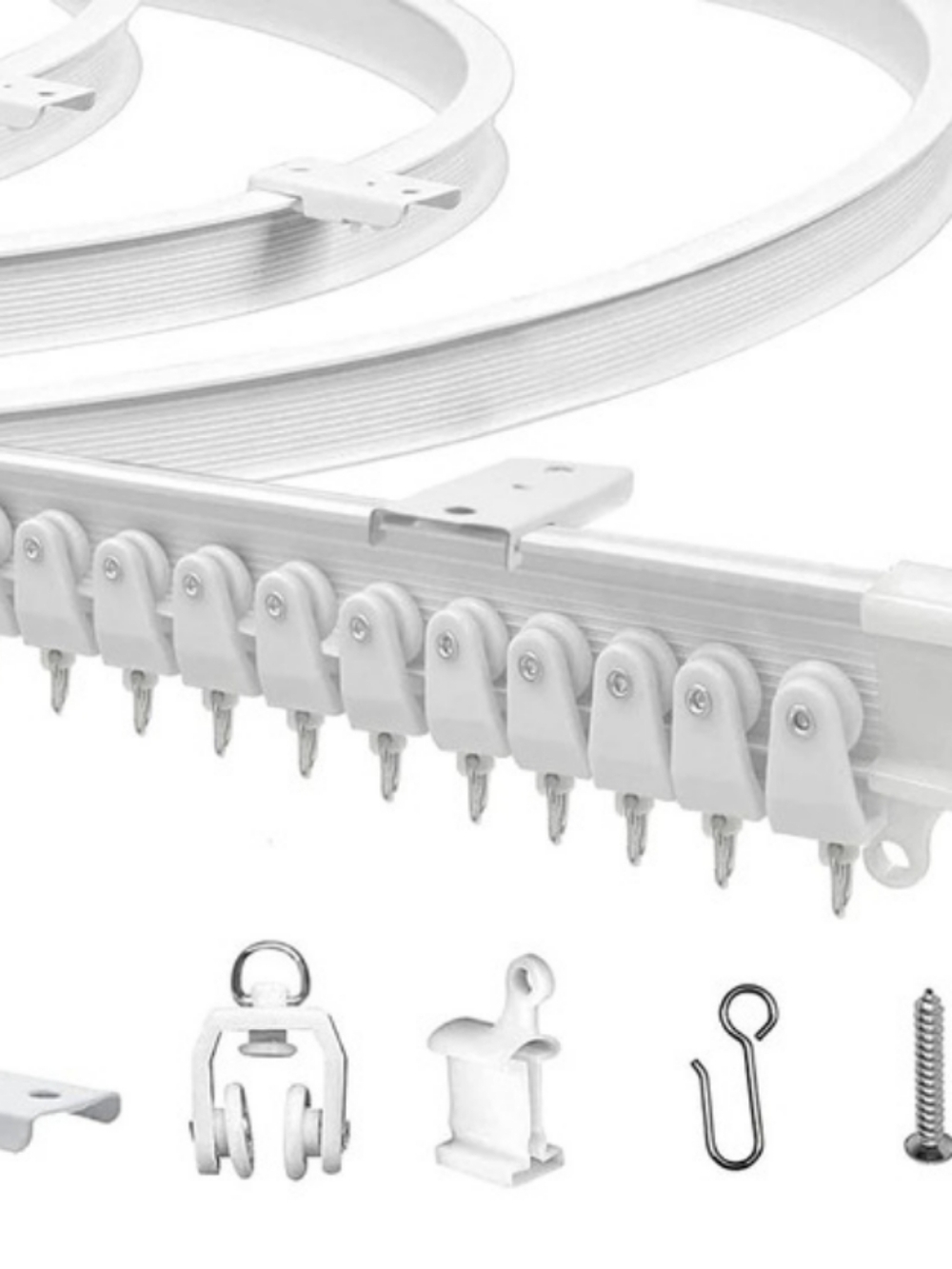 JIHXYER Flexible Bendable Ceiling Curtain Track - 9.8 ft White